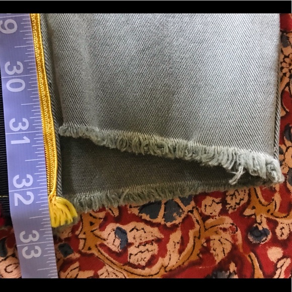 PAM AND GELA UNIFORM SIDE STRIPE STEP HEM ARMY PANT   GREEN SIZE 25 - Picture 12 of 15